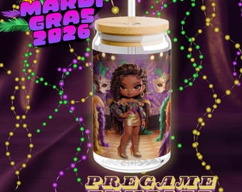 Vaso de cristal Chibi del Carnaval de Mardi Gras / Carnaval 2026