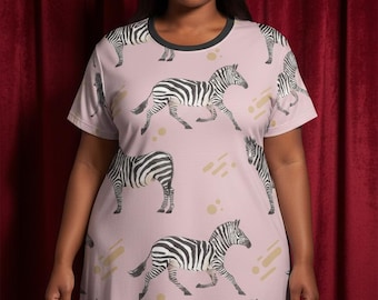 Camisón con estampado de cebra rosa y rayas safari para amantes de la cebra