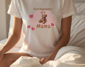 Primer San Valentín como mamá / Camisón cómodo con estampado gráfico para mujer