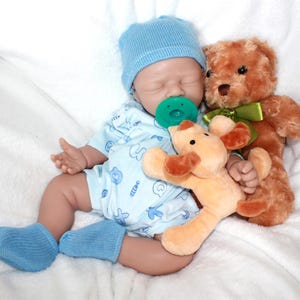 Full Body Silicone Reborn Baby Doll – Boy or Girl – 17&quot; Lifelike – Weighted – Doll Takes a Pacifier, Ready for Immediate Delivery