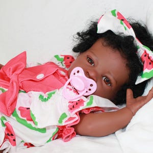 African American Reborn Baby Doll - Realistic Weighted Baby Doll with Open Eyes - Gift Ready Lifelike Doll a Valentines Gift for Her