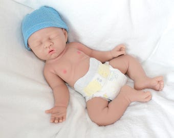 Lebensechte Ganzkörper-Silikon-Reborn-Babypuppe: Gewichtet, 17 Zoll