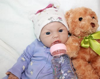 Realistic Full Platinum Silicone Reborn Baby Doll - 17 inch, 6.1 lb