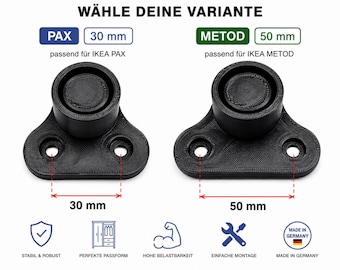 Support de tringle à vêtements IKEA PAX & METOD | Espacement 30 ou 50 mm | Support de remplacement pour tringle à vêtements | Accessoire de dressing
