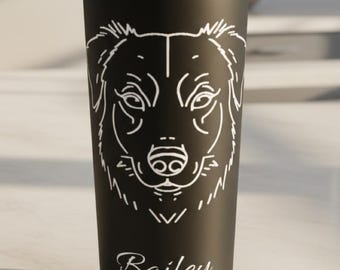 Vaso personalizado de pastor australiano • Regalo personalizado con nombre de perro