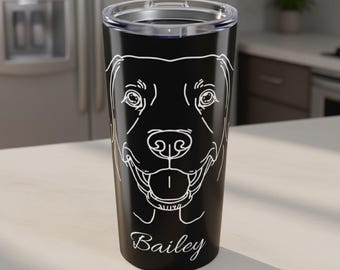 Custom Lab Retriever Tumbler 20oz • Personalized Dog Gift