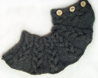 Hand knitted Neck warmer  Dark Grey