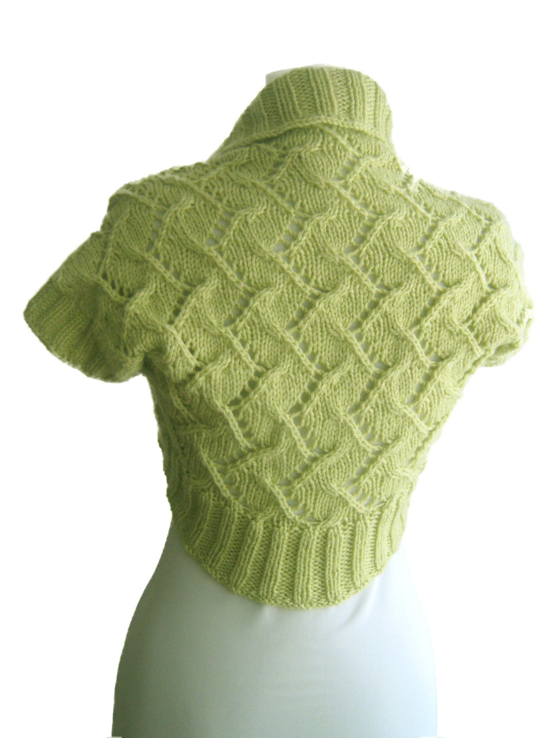 Buy Hand Knitted Shrug. Lime Green Shrug Knitted by Hand. Bright Online ...