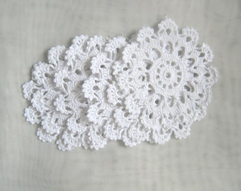 Crochet snowflakes, Christmas Decor - Crochet snowflakes -Set of  6 Lacy Snowflakes /Set of 6 Crochet coasters Tea , Kitchen table decor