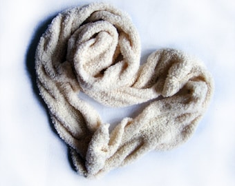 Extra long Loop Infinity white scarf
