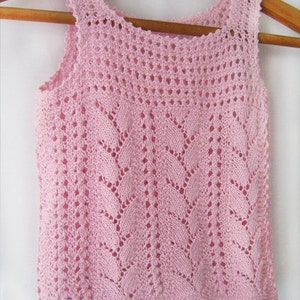 A pink butterfly-summer hand knitting top for girls image 1