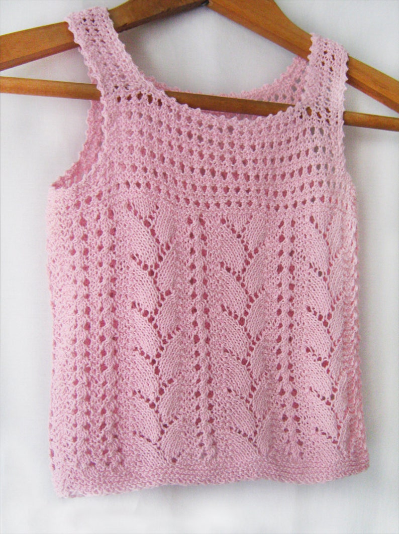 A pink butterfly-summer hand knitting top for girls image 1
