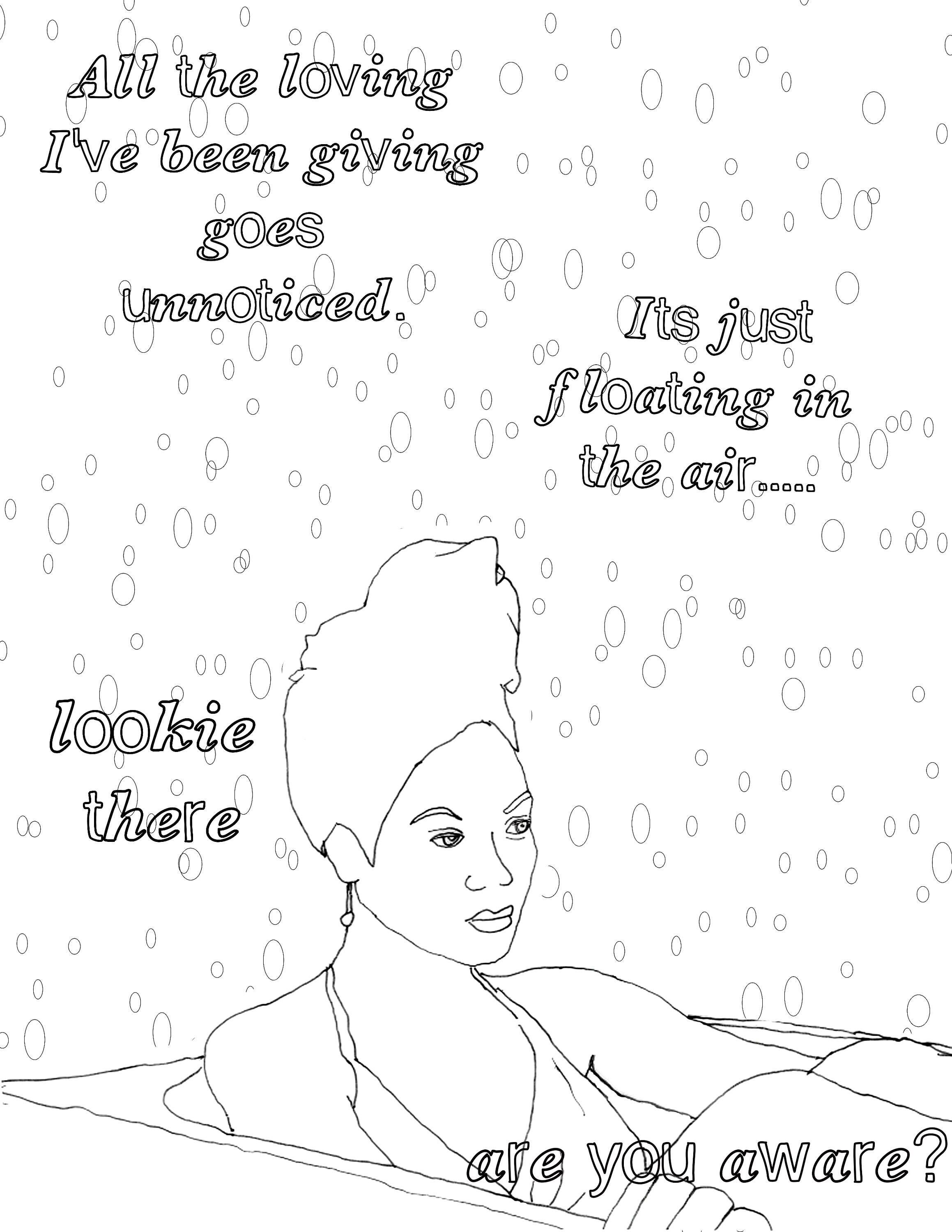 Beyonce Lemonade Digital Coloring Page
