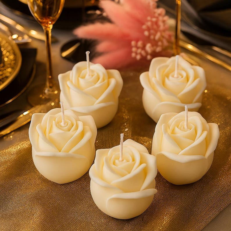Personalized Rose Candle Favor, Wedding Guest Gift, Bridal Shower Gifts ...