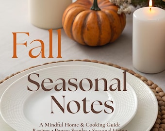 Libro electrónico de recetas de otoño y guía de vida de temporada / Recetas acogedoras de otoño, básicos de despensa de otoño / Libro de cocina digital en PDF