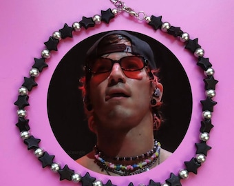 Twenty One Pilots Necklace - Josh Dun "Black Stars"