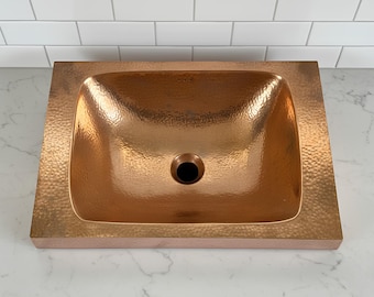 Solid Copper Hammered Kitchen Sink Undermount | Handmade Copper Basin