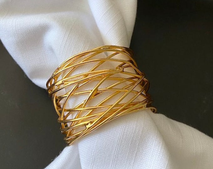 Gold Napkin Rings, Set of 6, Wire Gold Napkins Rings Etsy