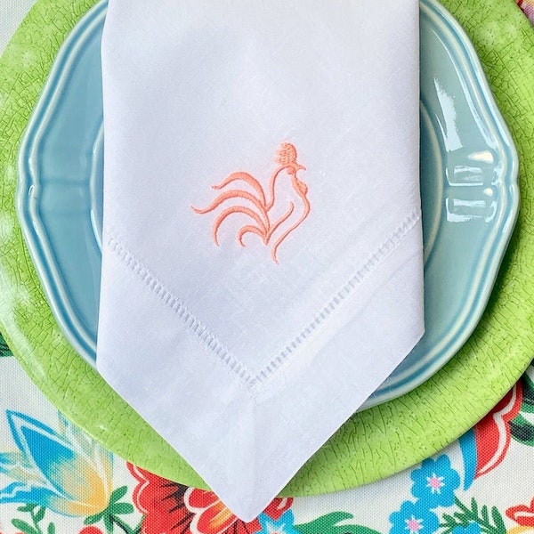 Embroidered Rooster Etsy