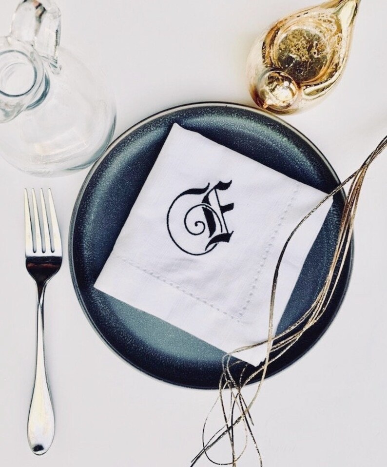 Fairy Tale Monogrammed Cloth Napkins Embroidered Cloth Etsy