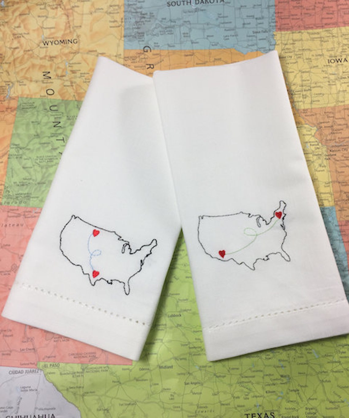 Personalized Map Cloth Napkins map napkins map gift long Etsy