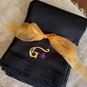 Servilletas de Halloween con monograma de araña, juego de 4, servilletas de cena bordadas de Halloween, servilletas de araña, servilletas de Halloween con monograma