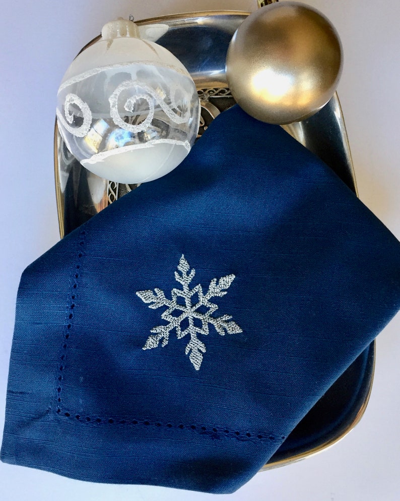 Christmas Snowflake Cloth Napkins Christmas Napkins Etsy