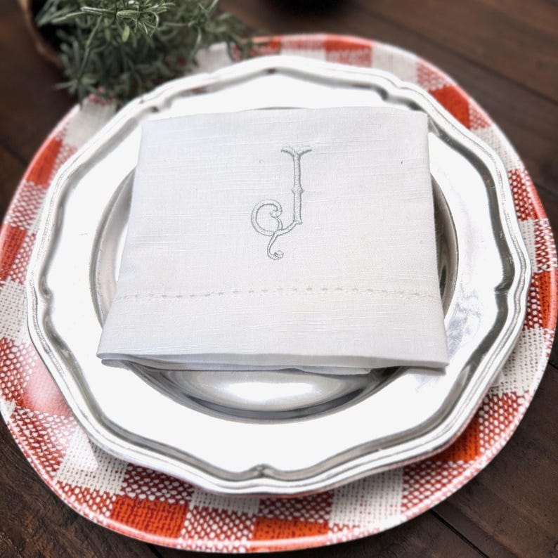 WhiteTulipEmbroidery Dinner Napkins - Thumbnail 4