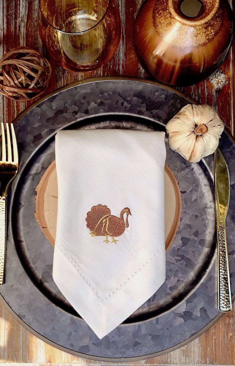 Thanksgiving Turkey Cloth Napkins Set of 12 Turkey Napkins Etsy