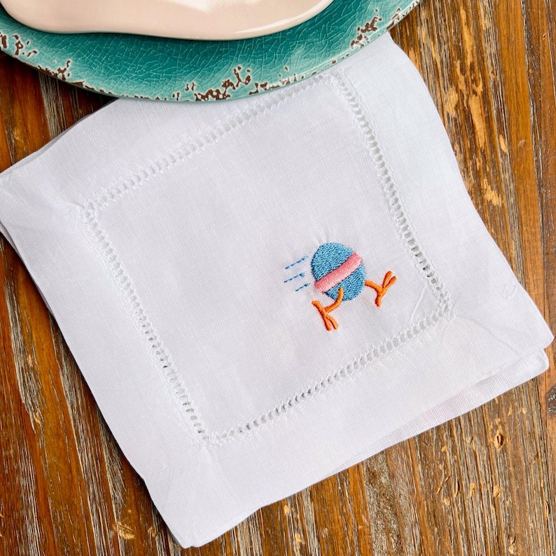 WhiteTulipEmbroidery Cocktail Napkins - Thumbnail 4