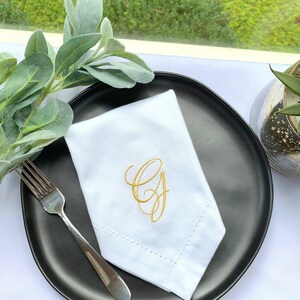 Lucia Monogrammed Napkins, Set of 4, wedding Embroidered Cloth Dinner Napkins, wedding linen napkins, personlized, wedding napkins