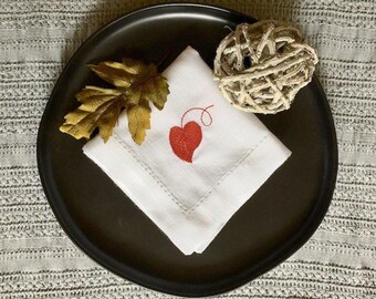 Servilletas de tela bordadas con hojas otoñales para la cena de Acción de Gracias, juego de 4, servilletas de Acción de Gracias, servilletas de otoño, servilletas de hojas
