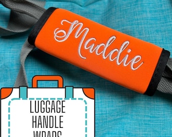 Luggage Handle Wrap Embroidered and Personalized, monogrammed Name Suitcase Tag