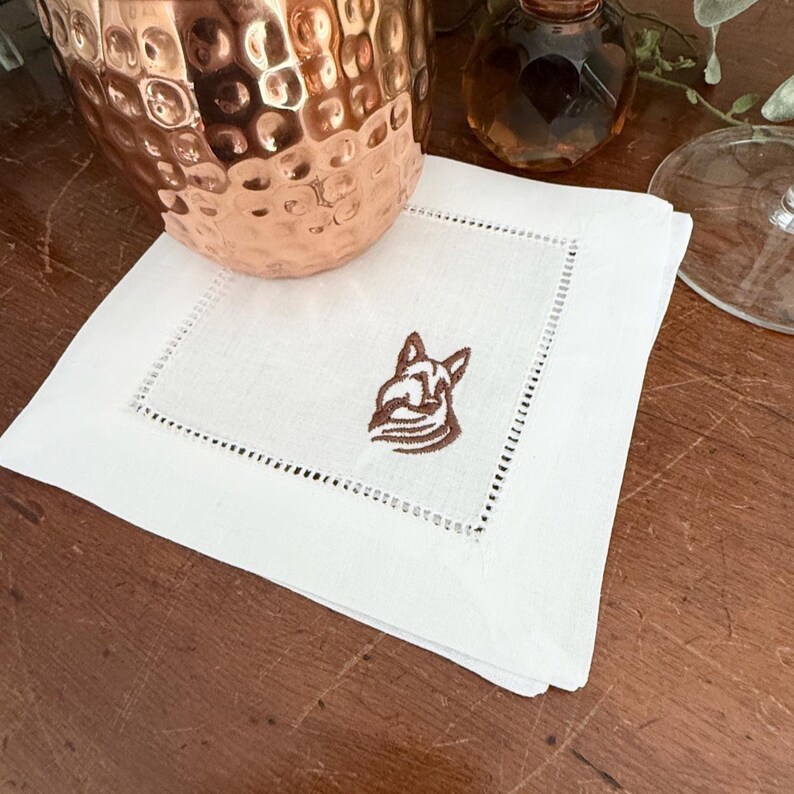 WhiteTulipEmbroidery German Shepard Cocktail Napkins - Thumbnail 5