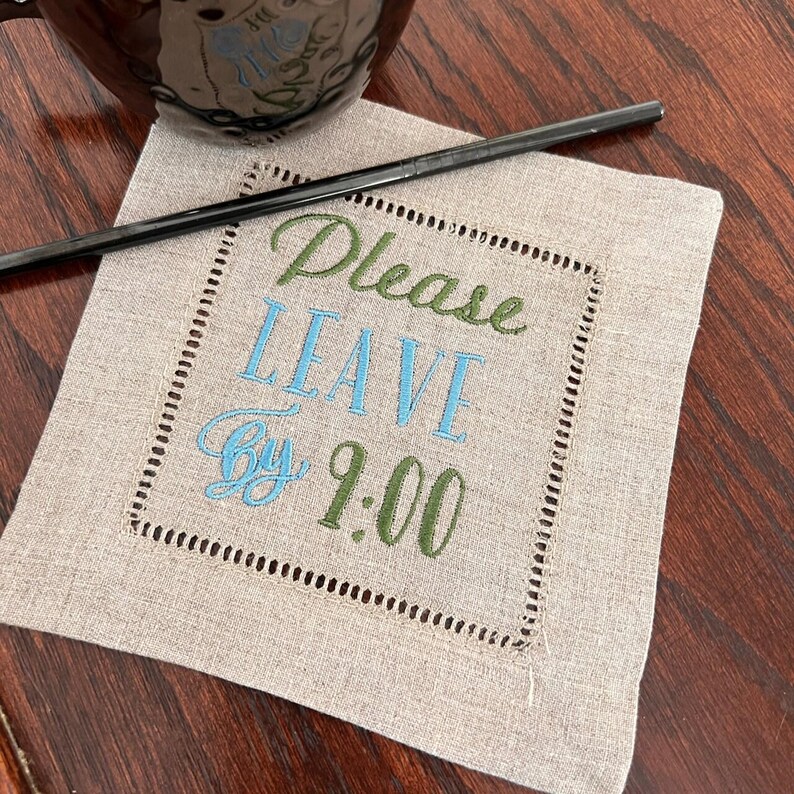 WhiteTulipEmbroidery Cocktail Napkins - Thumbnail 3