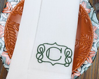 Scroll Border Monogrammed Napkins, Set of 4, personalized napkins, monogrammed cloth napkins, wedding napkins, wedding gift