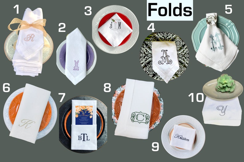 Set of 50 Bulk 2 Letter Monogrammed Wedding Napkins, duogram Embroidered Cloth Napkins, wedding linens, monogrammed linen napkins Bild 10
