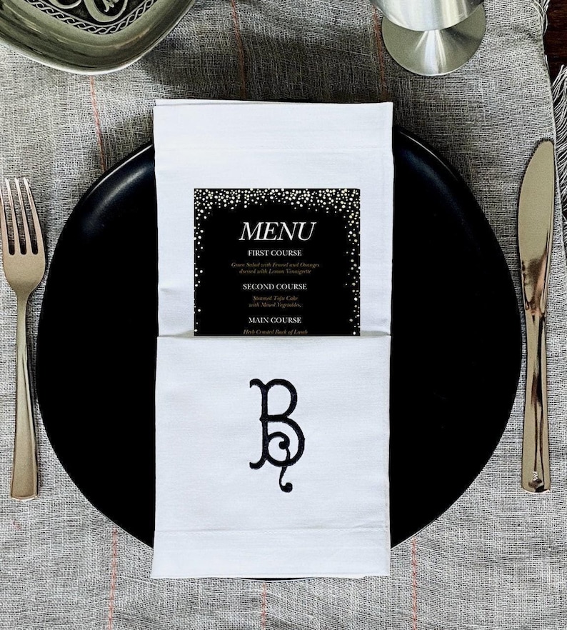 WhiteTulipEmbroidery Dinner Napkins - Thumbnail 5