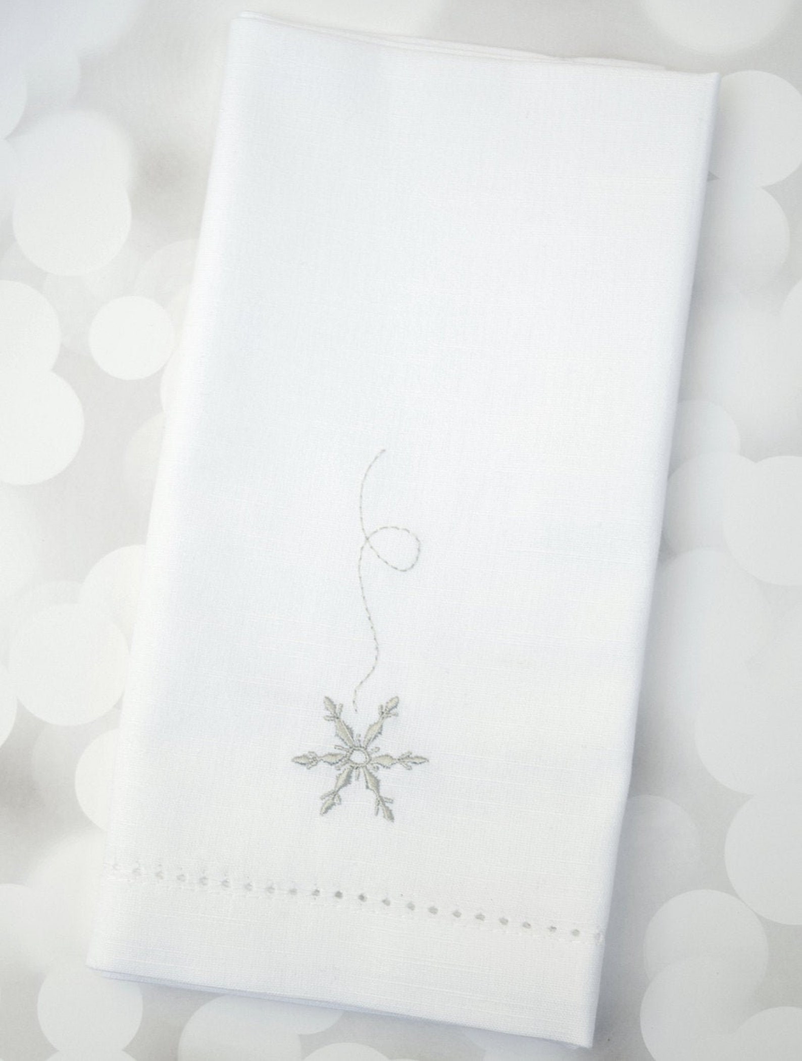 Falling Snowflake Cloth Napkins Snowflake Cotton Napkins Etsy