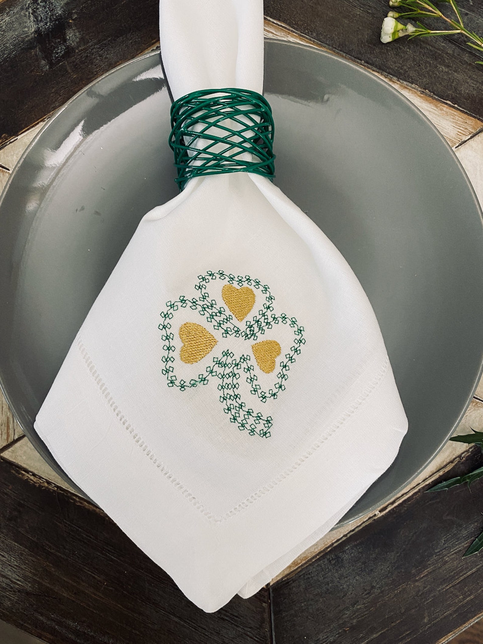 Green Napkin Rings Set of 6 Wire Green Napkins Rings Etsy UK