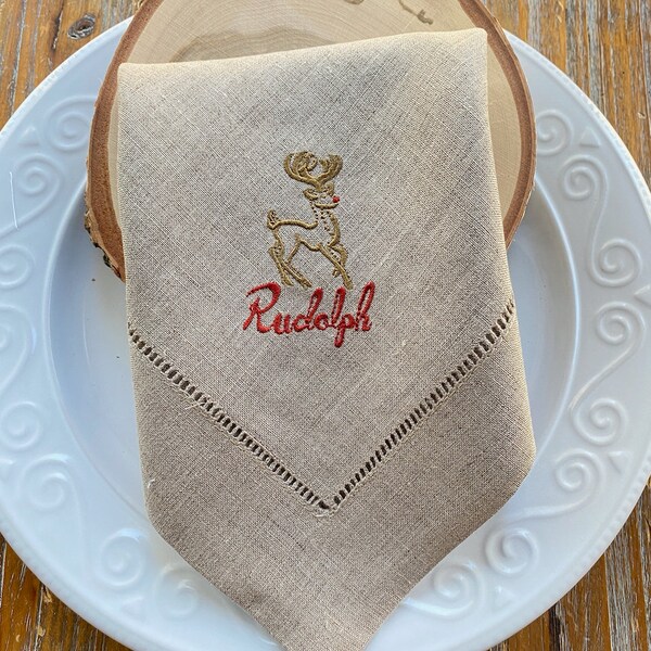 Reindeer Napkins Etsy