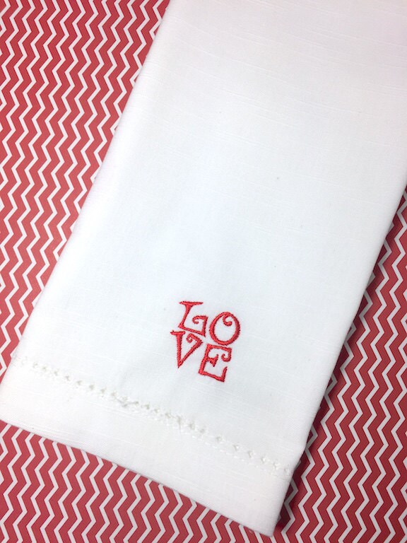 Love Cloth Napkins set of 4 love napkins valentine's Etsy