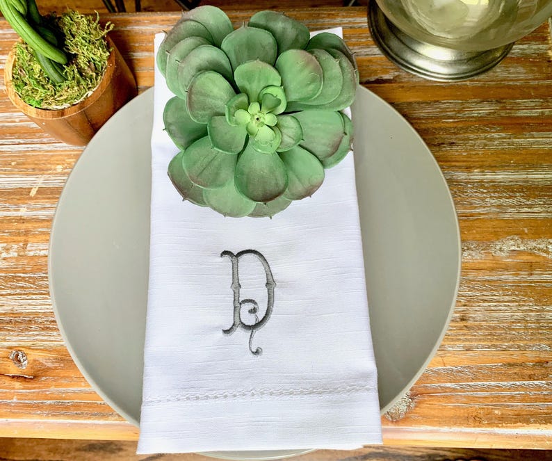 WhiteTulipEmbroidery Dinner Napkins