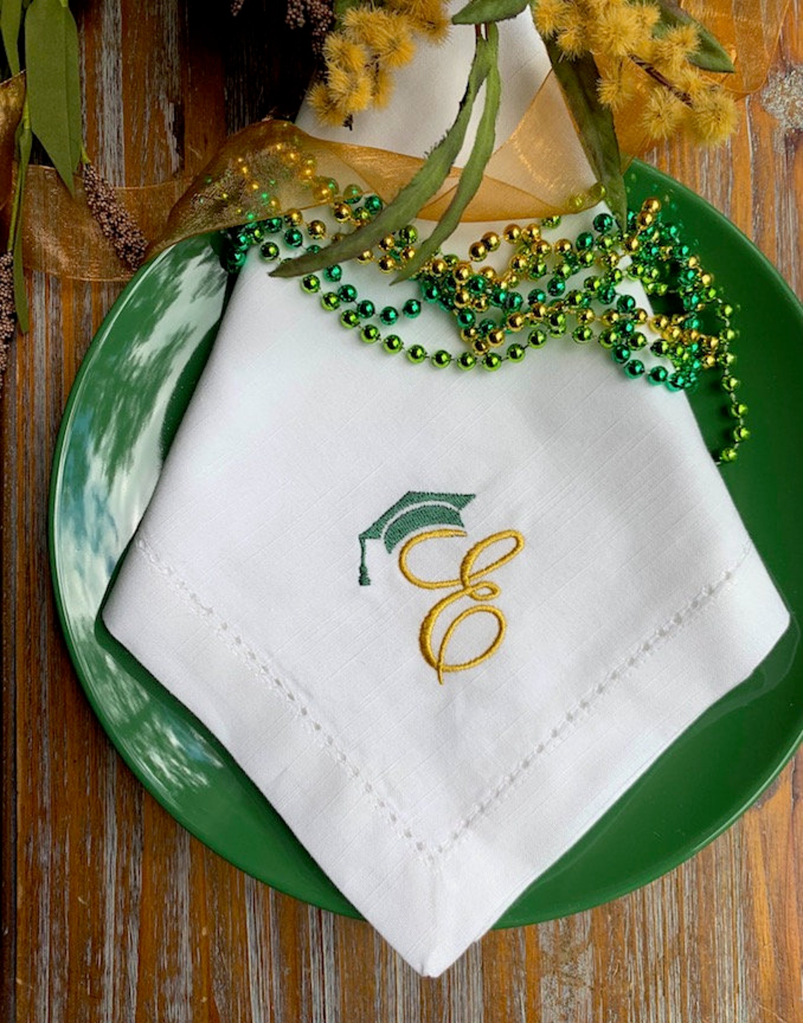 Graduation Monogrammed Napkins Graduation Napkins Set of 12 Etsy