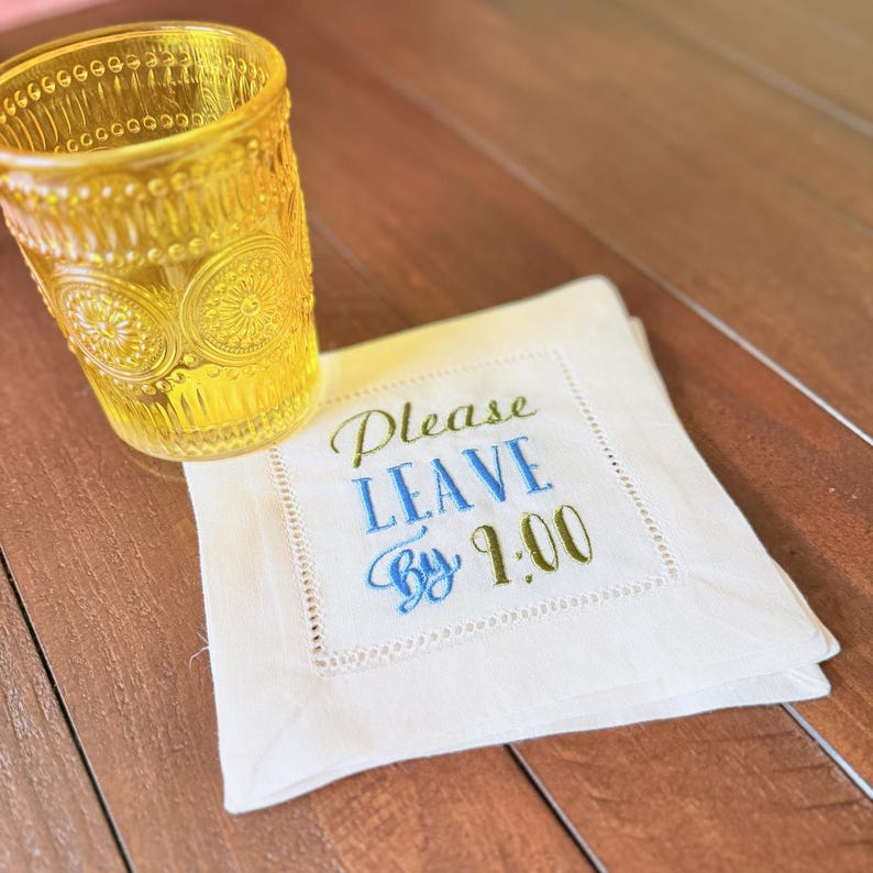 WhiteTulipEmbroidery Cocktail Napkins - Thumbnail 2