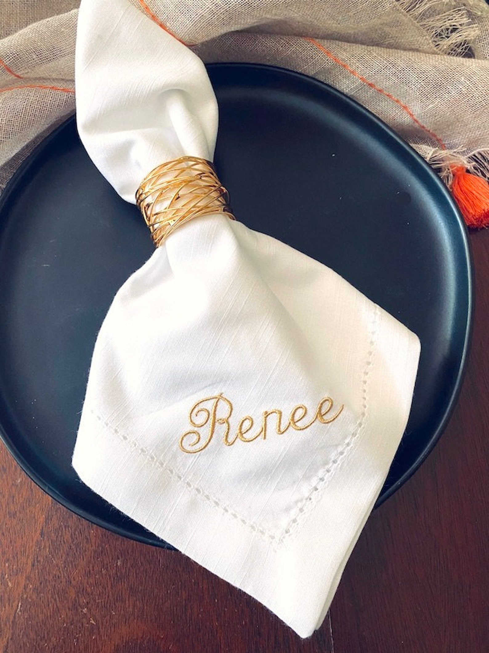 Gold Napkin Rings Set of 6 Wire Gold Napkins Rings Etsy