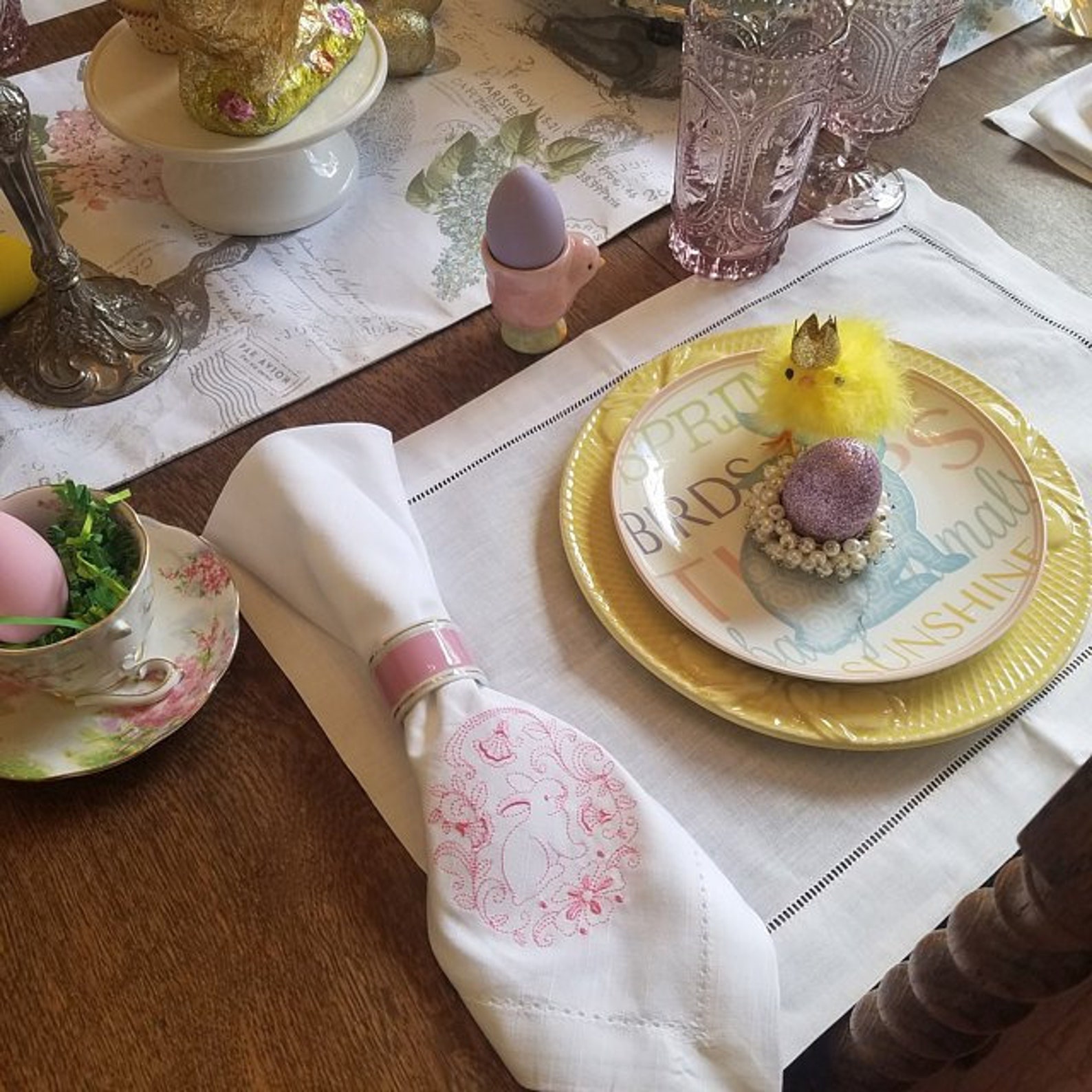 Easter Bunny Cloth Napkins /set of 4/ Easter Napkins Cloth Etsy