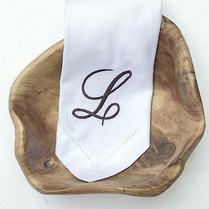 Monogrammed Cloth Napkins, Set of 4, Large Script, embroidered napkins, cloth dinner napkins, monogrammed napkins