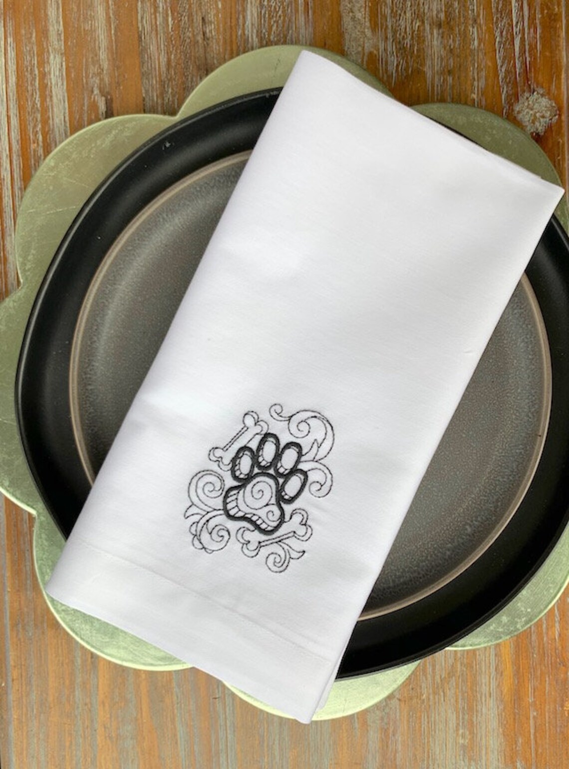 Dog Paw Cloth Napkins Set of 4 Paw Print Napkins Dog Etsy