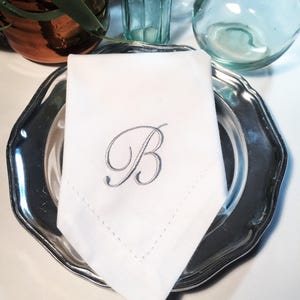Sophia Monogrammed Cloth Napkins, Set of 4, embroidered napkins/ personalized gift, monogram, wedding linens, embroidered napkins